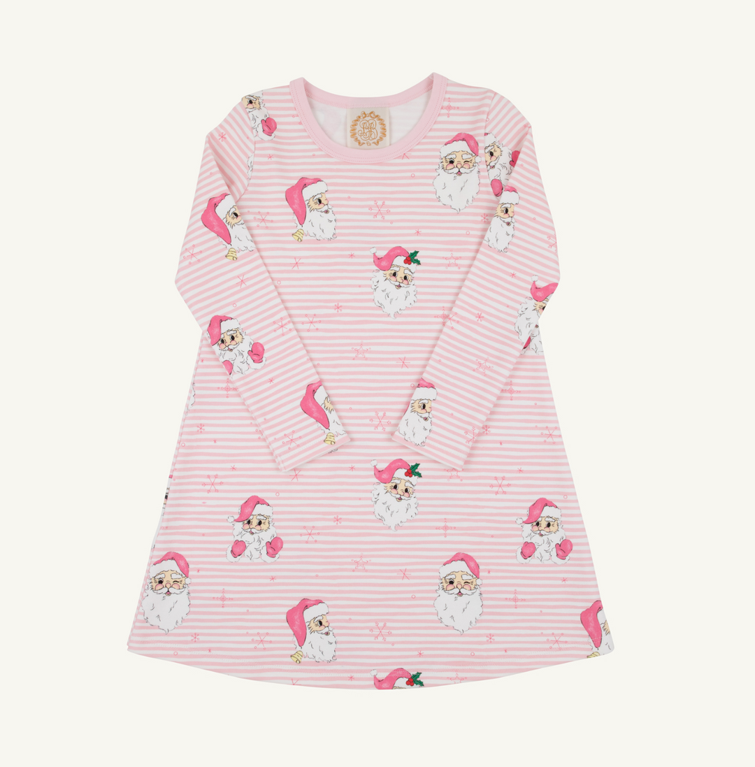 Long Sleeve Polly Play Heavy Weight | Dear Santa Pink Stripe