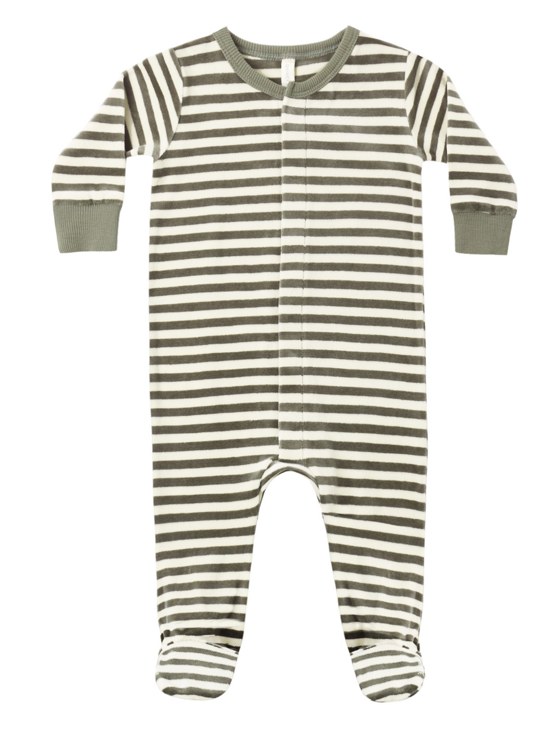 Hidden Snap Footie | Spruce Stripe
