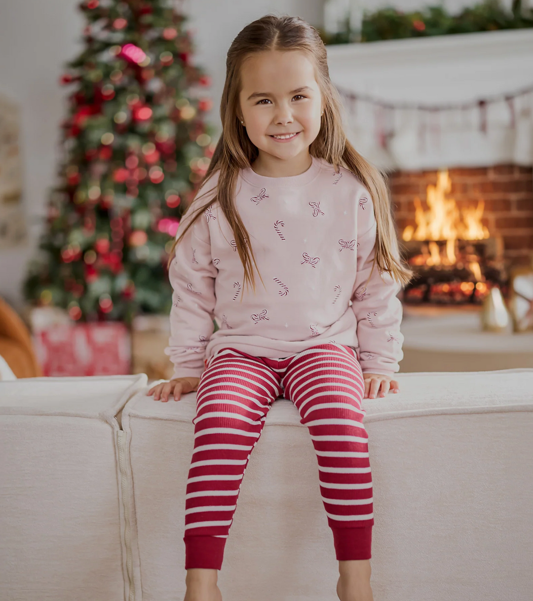 Lt Pink Candy Cane Dreams Sweatshirt