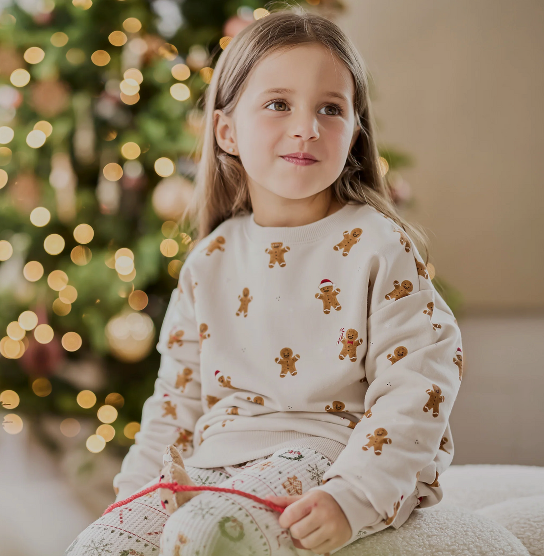Beige Merry Gingerbread Men Sweatshirt