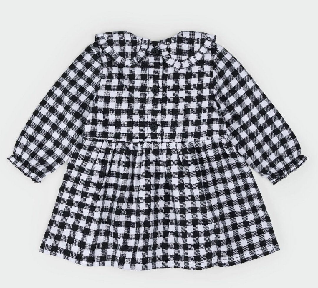 Bl/White Tartan Flannel Dress Set
