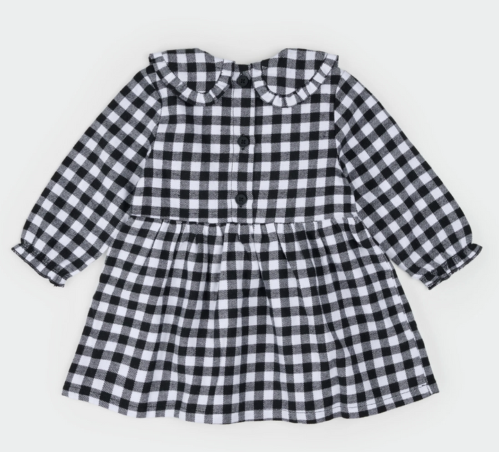Bl/White Tartan Flannel Dress Set