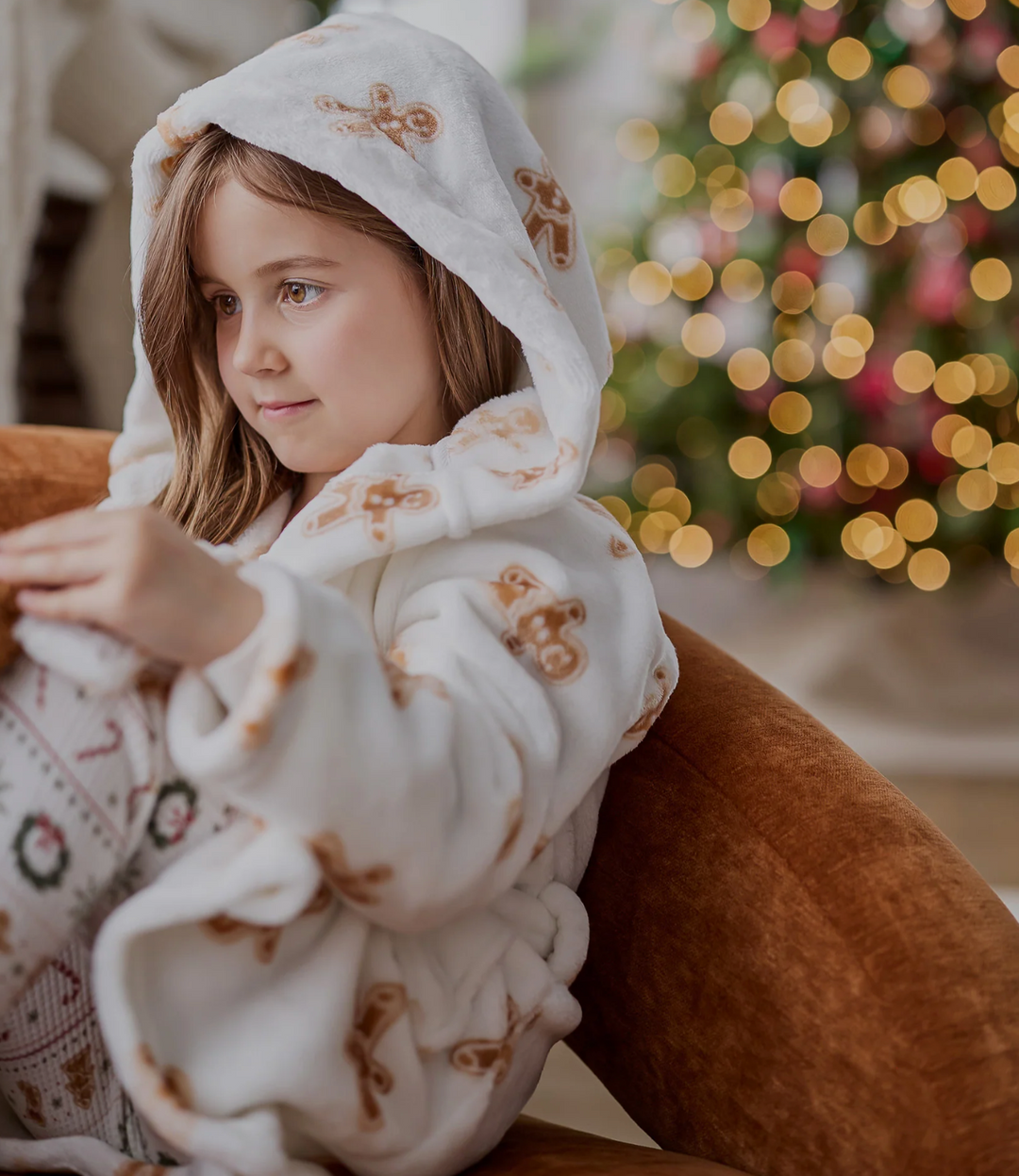 Ivory Gingerbread Hooded Robe