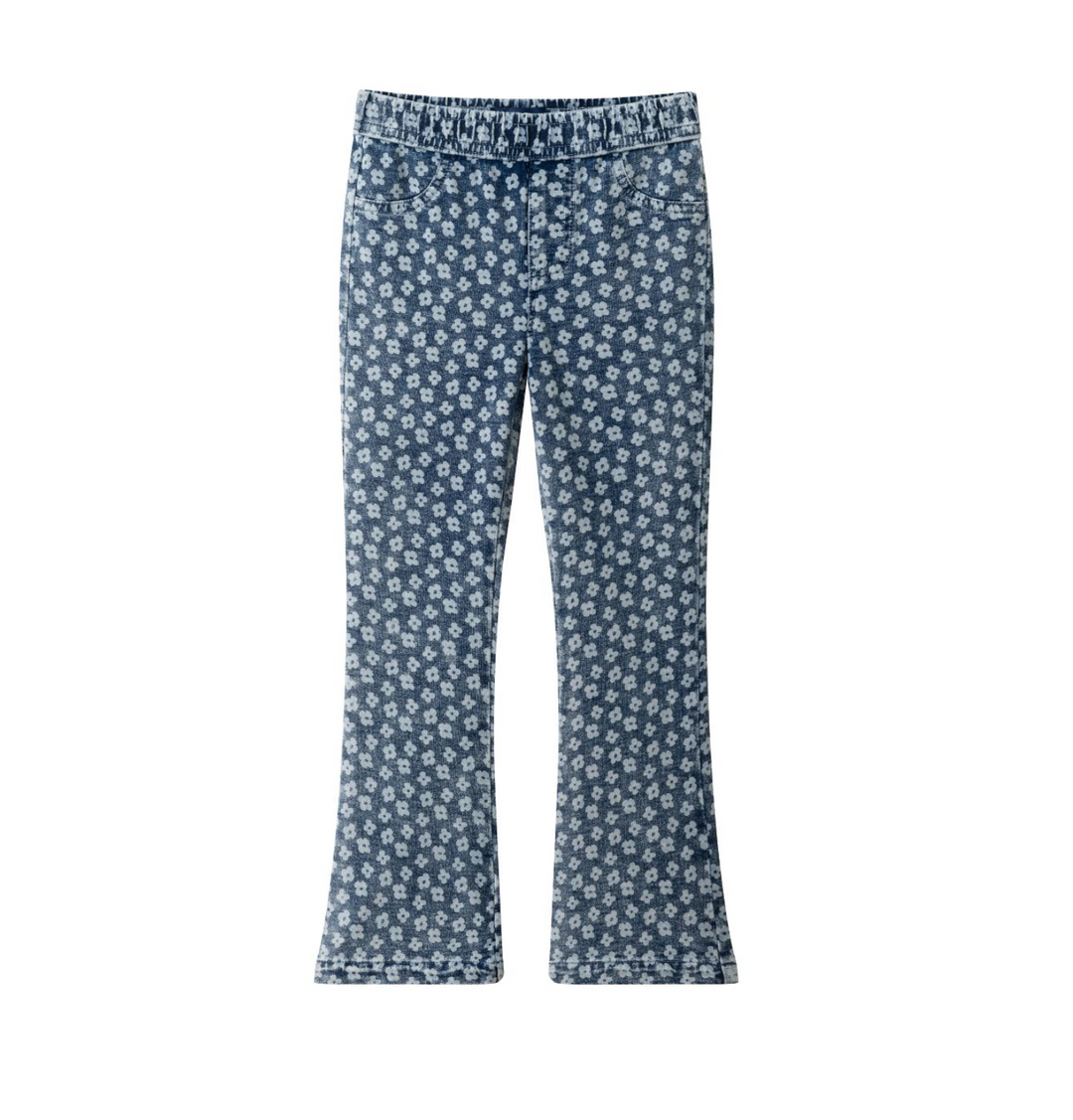 Floral Stretch Denim Flare Jegging