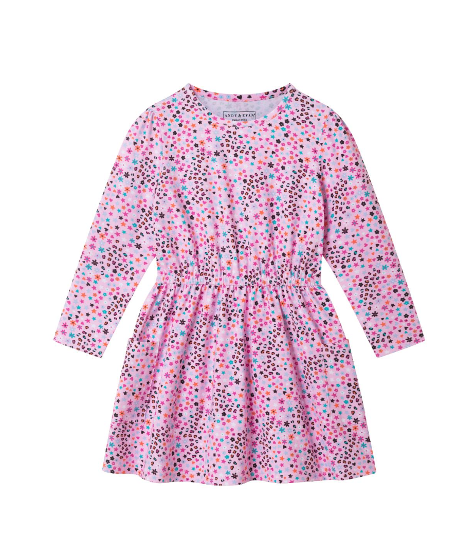 Pink Leopard Jersey Dress
