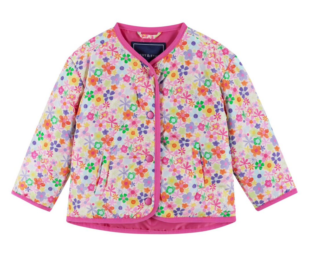 Pink Floral Bomber Jacket