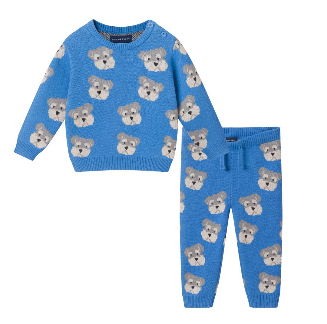 Blue Dog Sweater Set