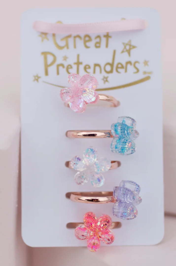 Boutique Shimmer Flower Ring Set