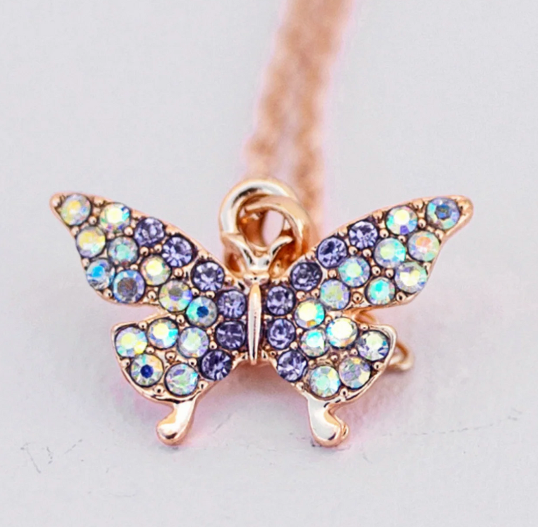 BFF Butterfly Gem Necklace