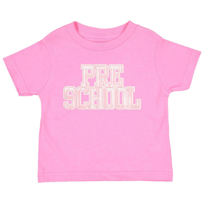 Raspberry Preschool Sequin Patch T-Shirt
