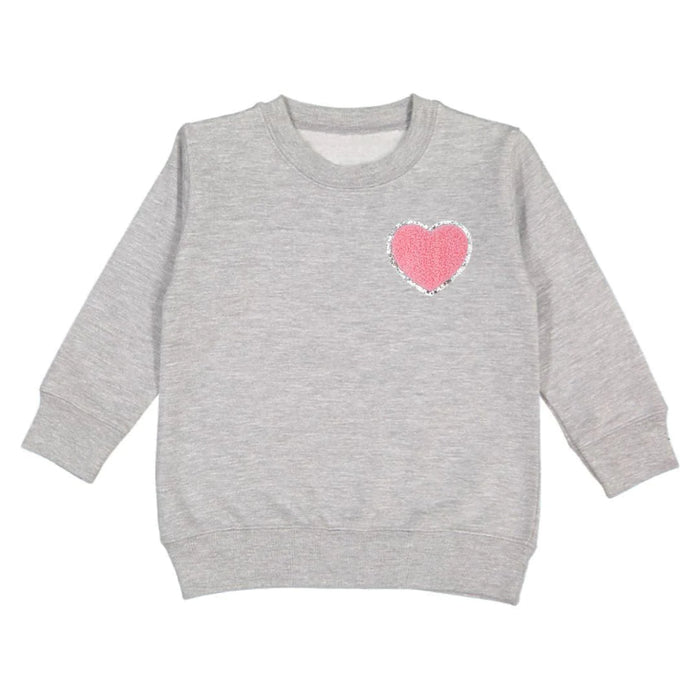 Heart Patch Sweatshirt | Gray