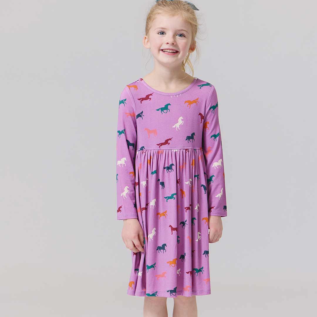 Organic Steph Dress | Lavender Horses
