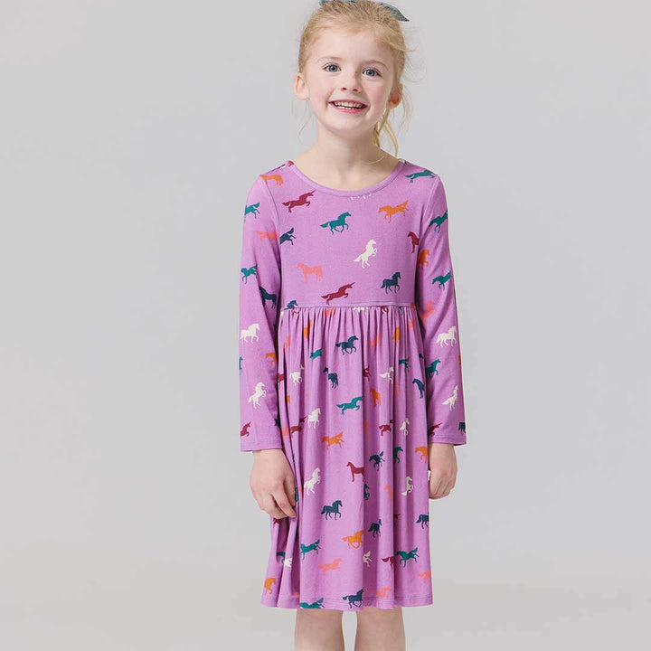 Organic Steph Dress | Lavender Horses