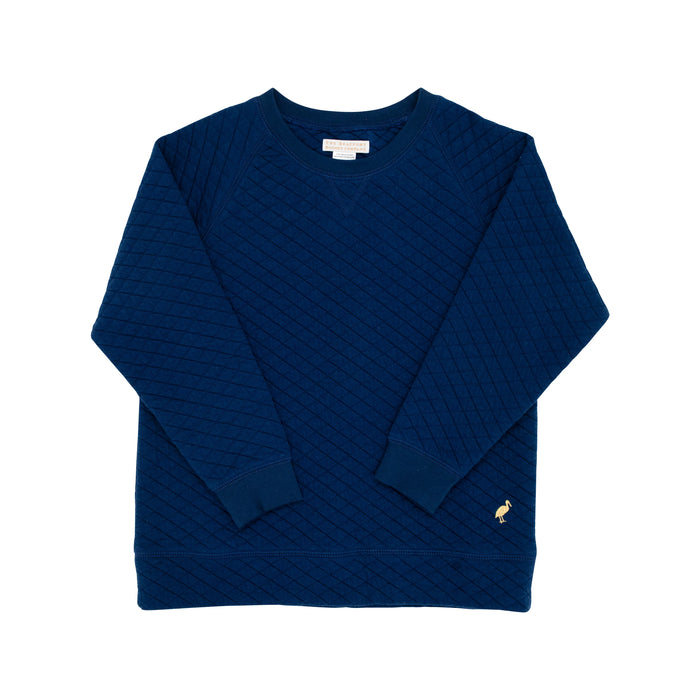 Cassidy Comfy Crewneck Quilted | Nantucket Navy