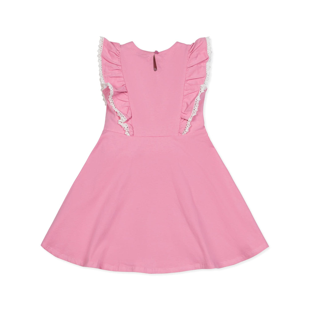 Sleeveless Organic Knit Pinafore Dress | Classic Pink