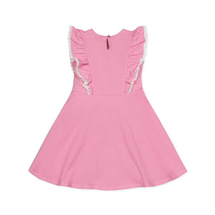 Sleeveless Organic Knit Pinafore Dress | Classic Pink