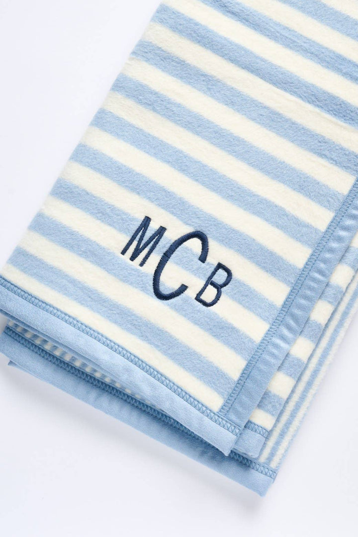 Sweet Pea Blue Stripe Mini Blanket