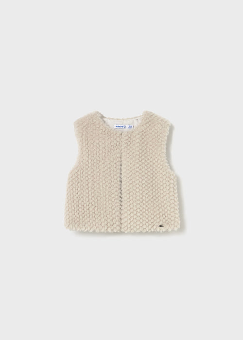 2359 | Cream Faux Fur Vest