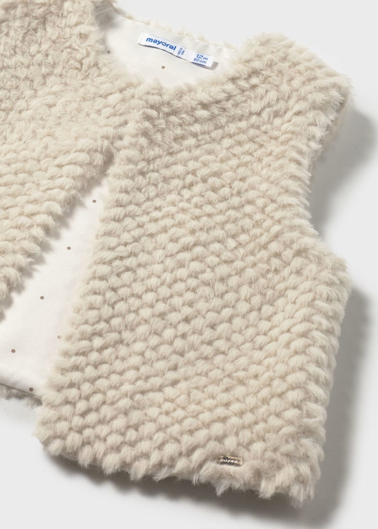 2359 | Cream Faux Fur Vest