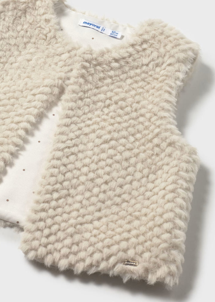 2359 | Cream Faux Fur Vest