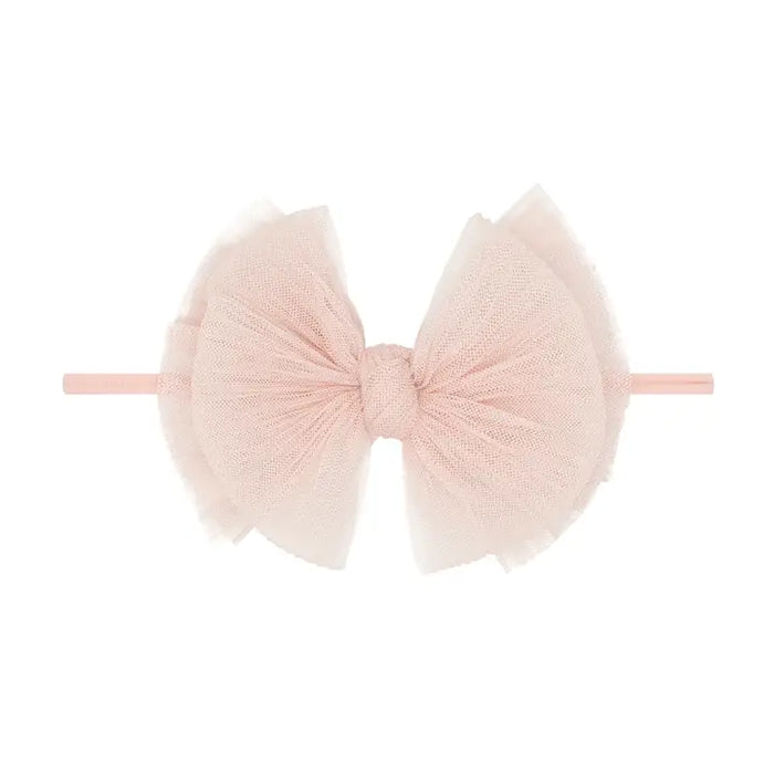 Tulle Fab Skinny Headband w/ Bow | Pleated Rose Quartz