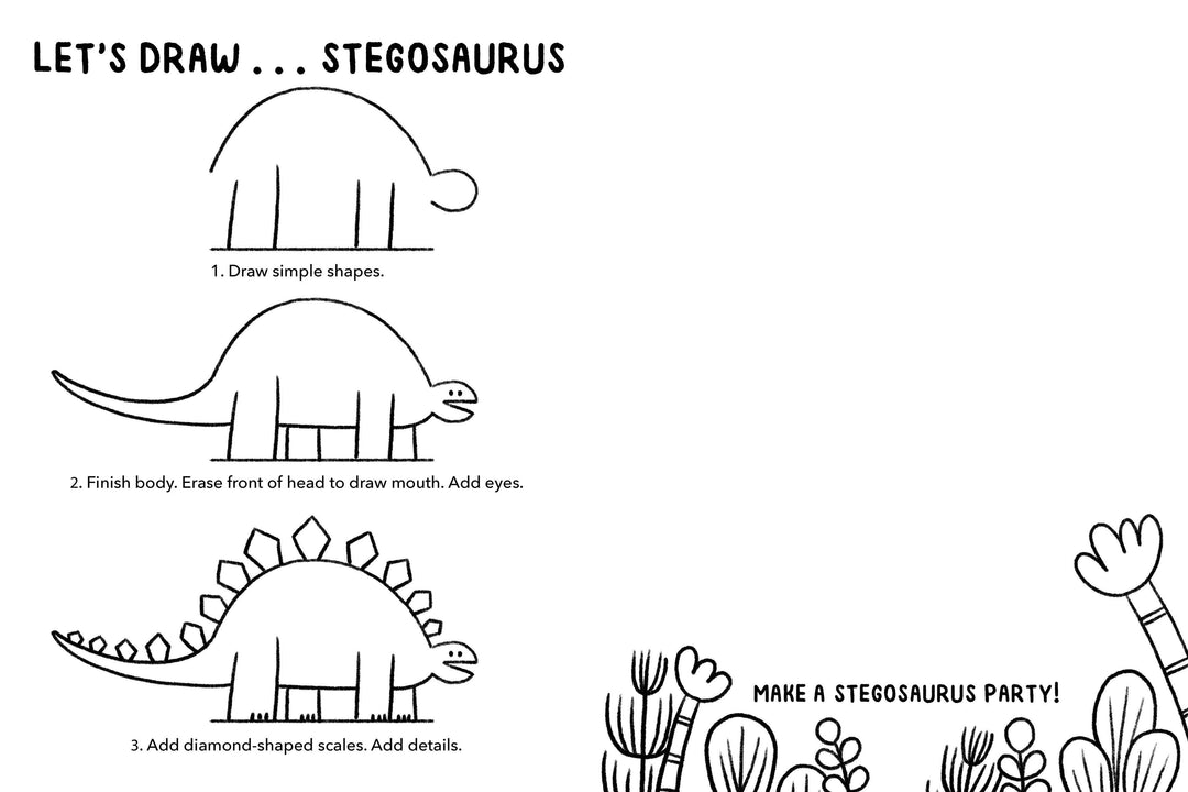 Mini Doodles | Let's Draw Dinosaurs