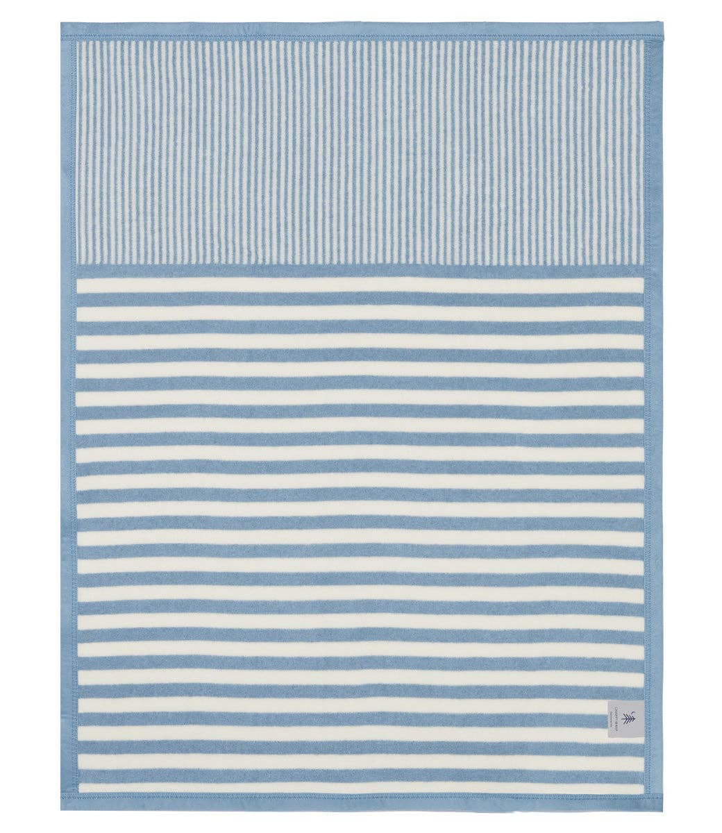 Sweet Pea Blue Stripe Mini Blanket