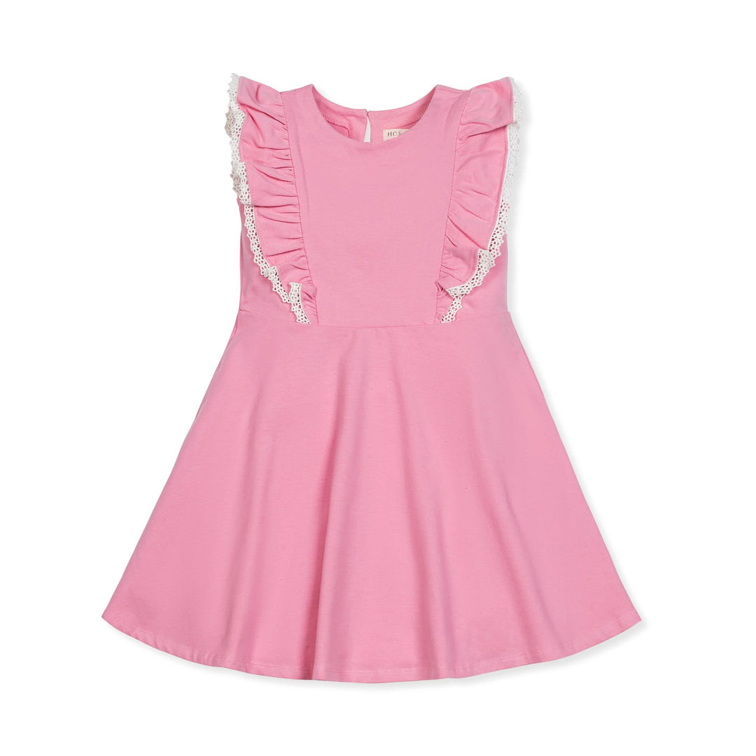 Sleeveless Organic Knit Pinafore Dress | Classic Pink