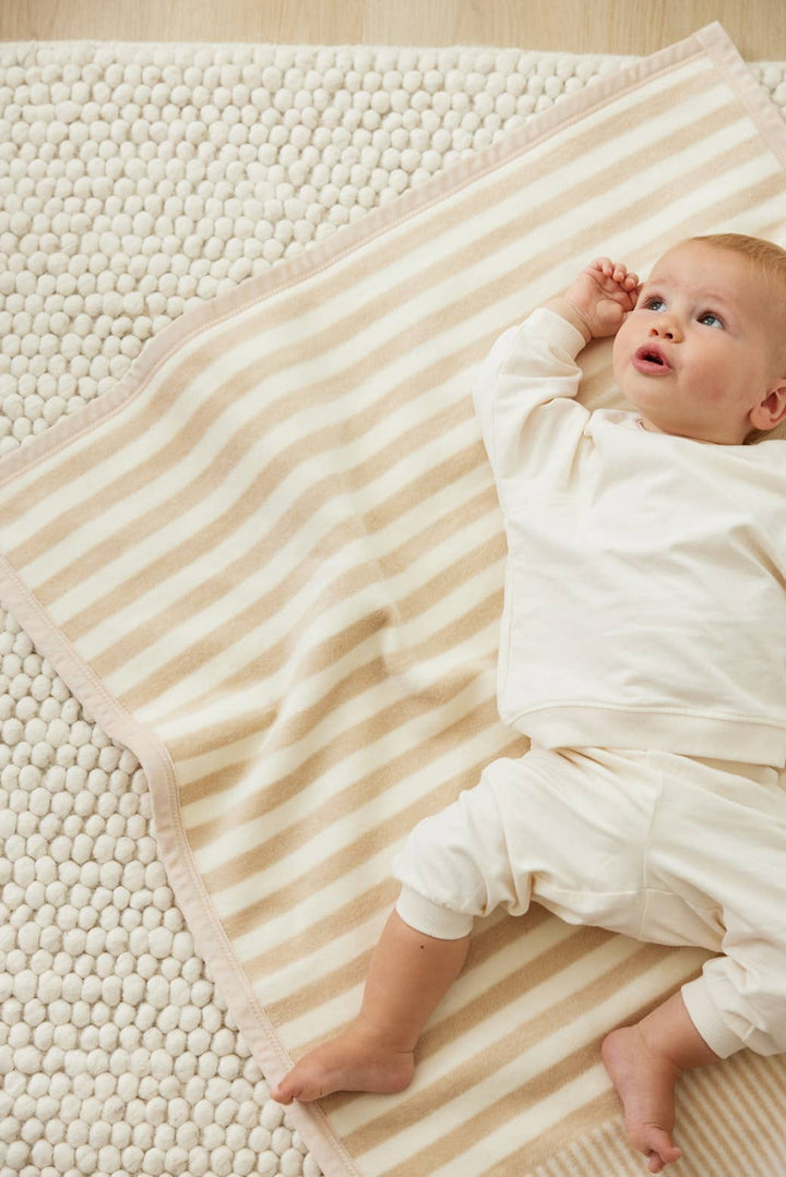 Sweet Pea Stripe Oak Mini Blanket: Mini