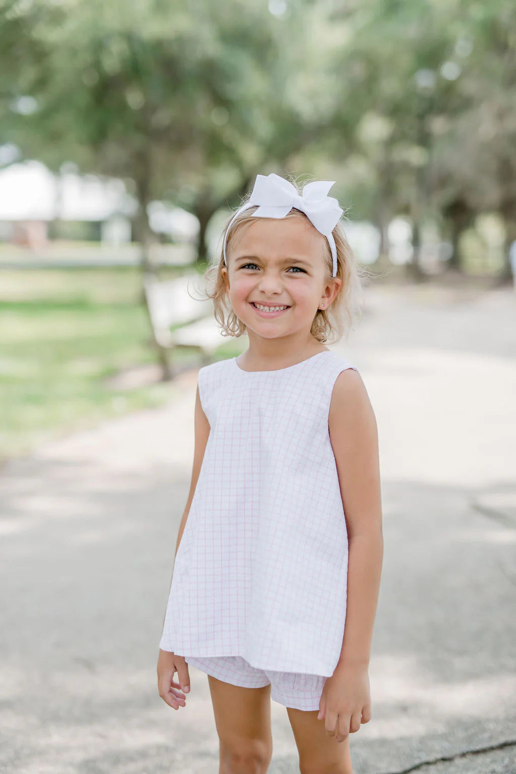 Lottie Bloomer Set | Pink Check Seersucker