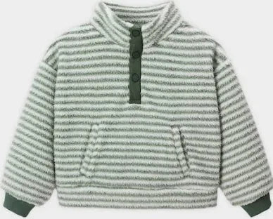 Snap Pullover | Evergreen Stripe