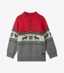Chex Red Holiday Elk Mock Neck Sweater