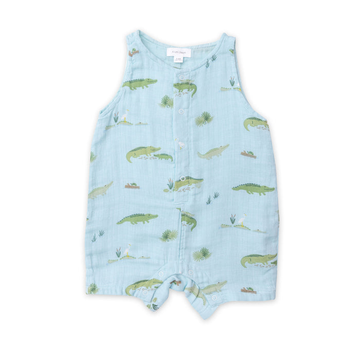 Muslin Shortie Romper | Alligators