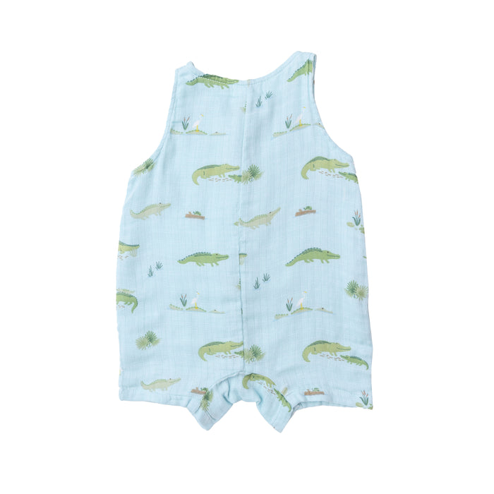 Muslin Shortie Romper | Alligators