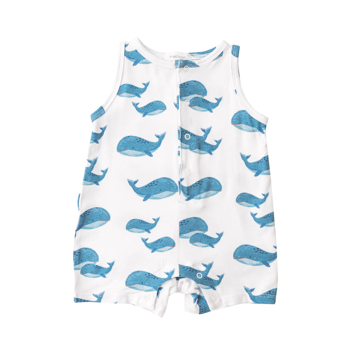 Bamboo Shortie Romper | Blue Whales
