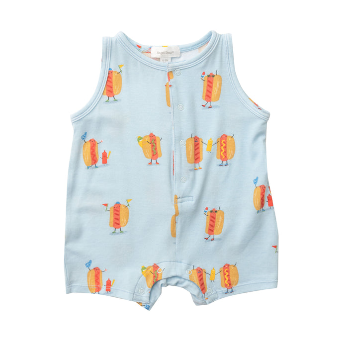 Bamboo Shortie Romper | Hotdogs