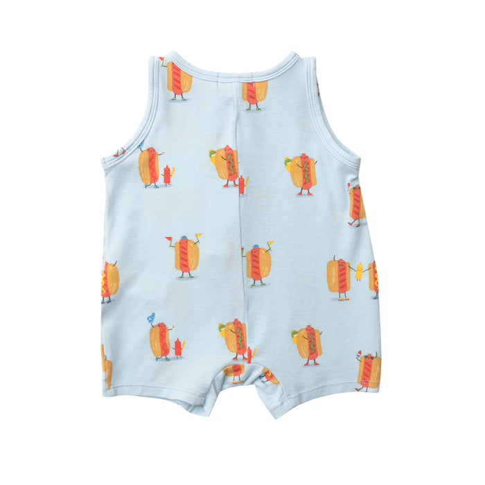 Bamboo Shortie Romper | Hotdogs