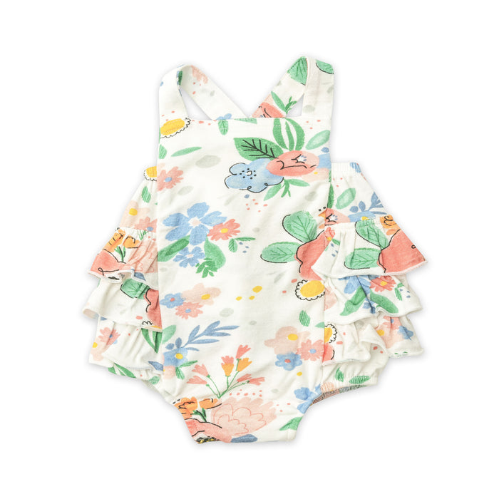 Bamboo Ruffle Sunsuit | Floral Posy