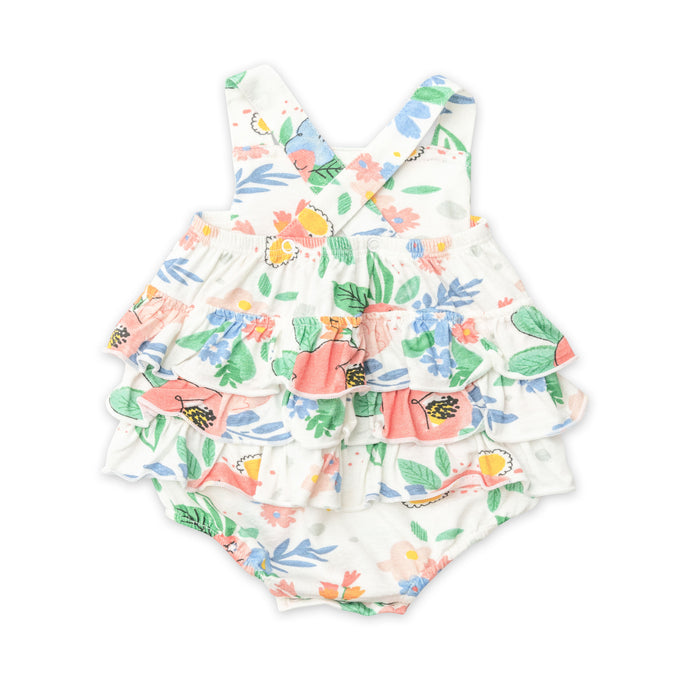 Bamboo Ruffle Sunsuit | Floral Posy