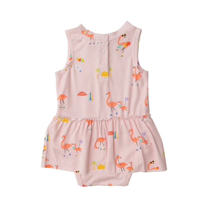 Bamboo Body Suit with Skirt | Boardwalk Flamingos