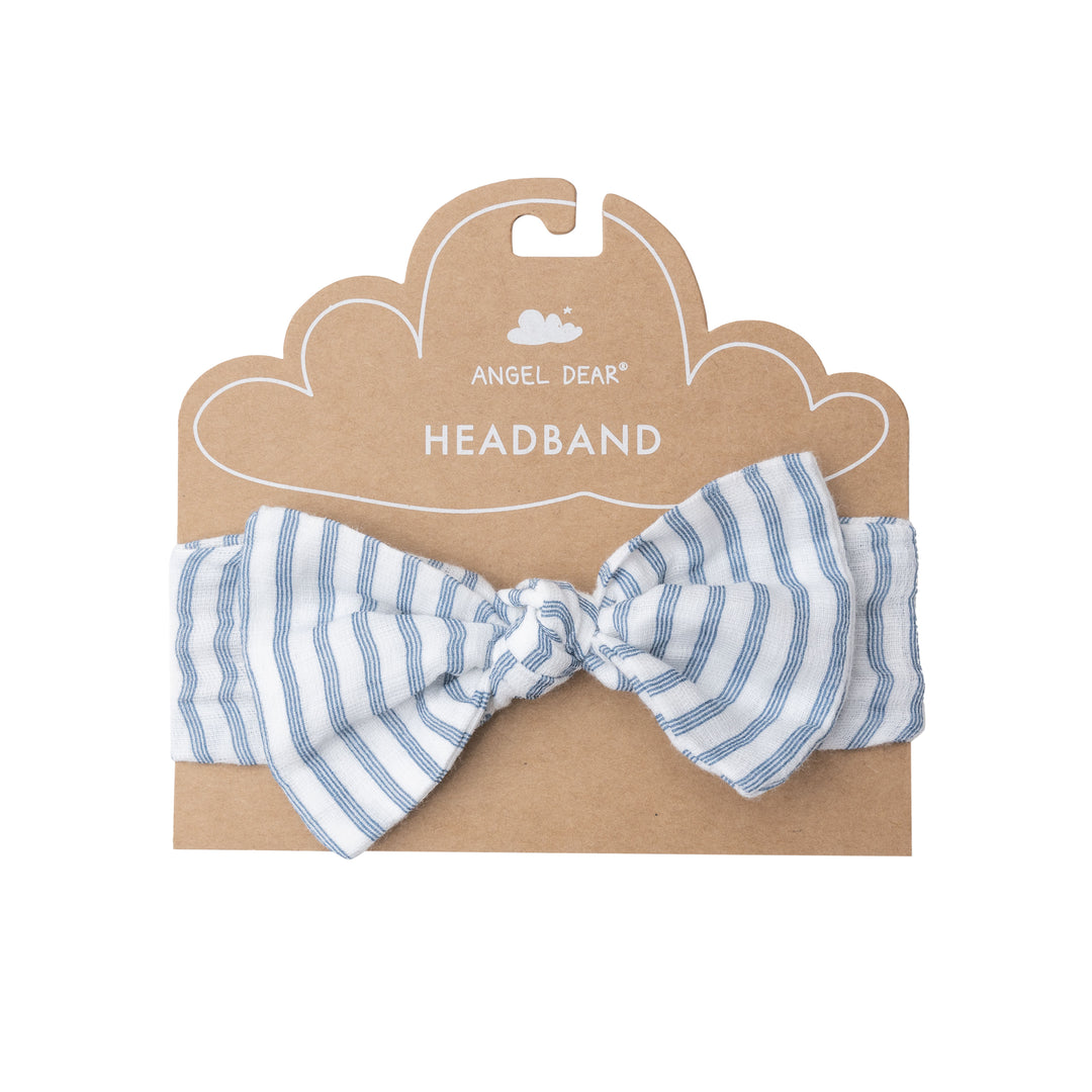 Muslin Headband | Nautical Ticking Stripe