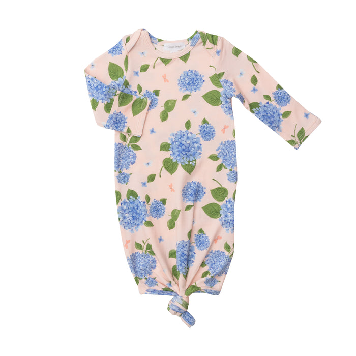 0-3 Month Bamboo Knotted Gown | Hydrangea