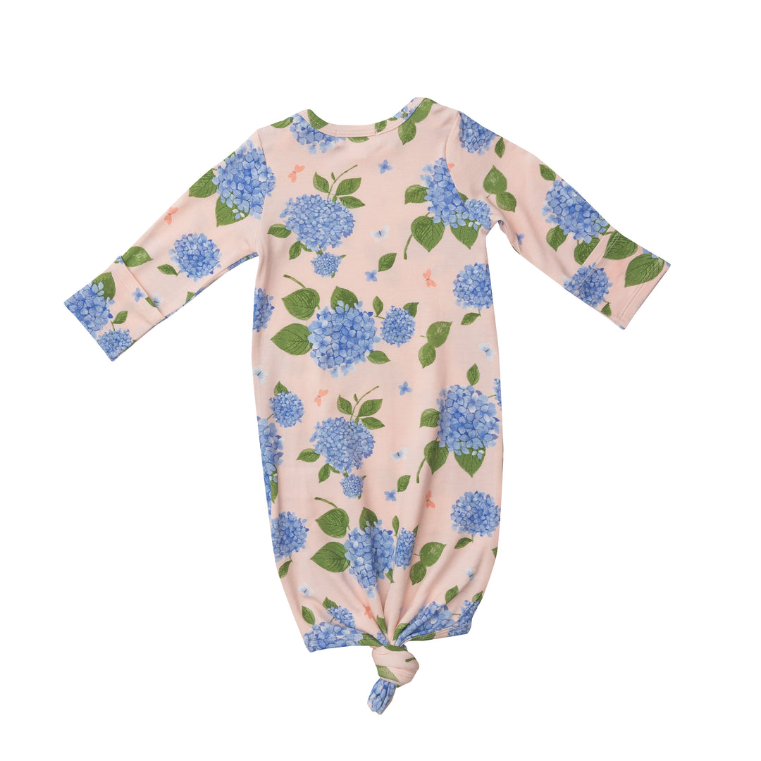 0-3 Month Bamboo Knotted Gown | Hydrangea