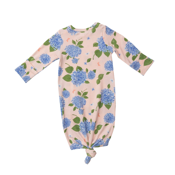 0-3 Month Bamboo Knotted Gown | Hydrangea