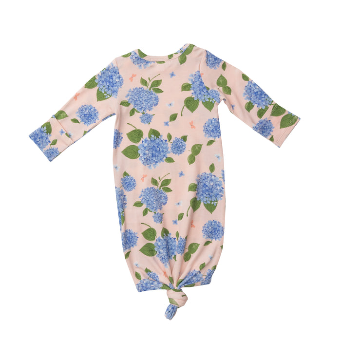 0-3 Month Bamboo Knotted Gown | Hydrangea