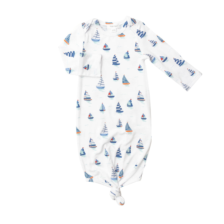 0-3 Month Bamboo Knotted Gown | Nautical Boats