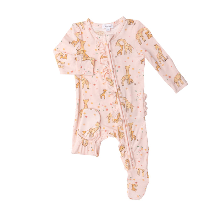 Bamboo Zipper Footie | Giraffes