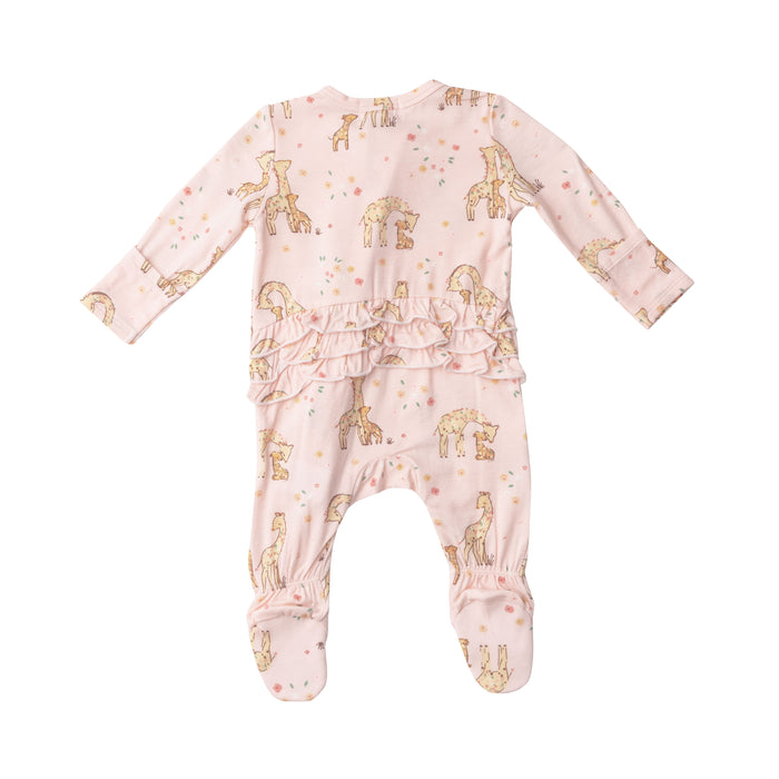 Bamboo Zipper Footie | Giraffes