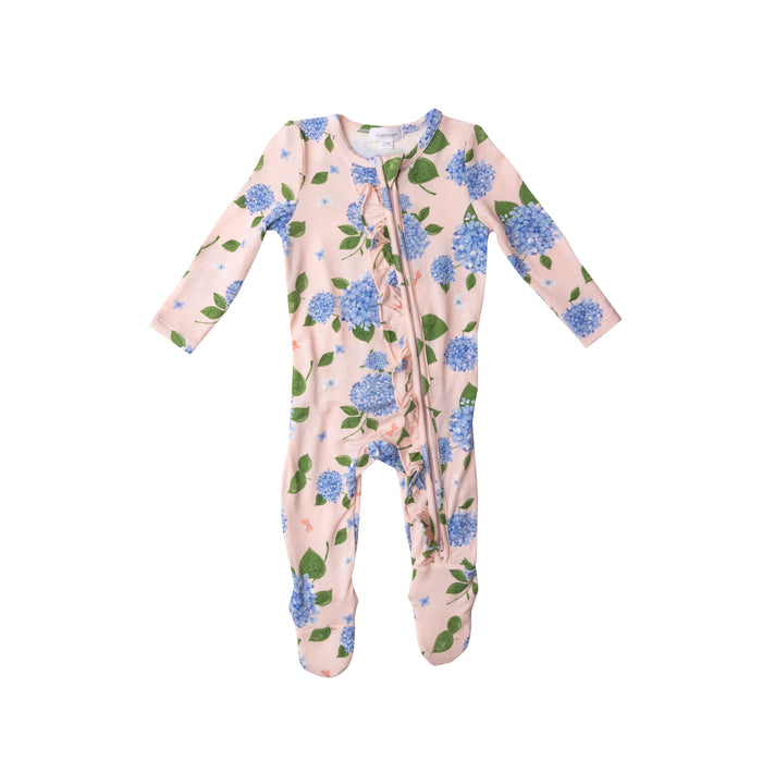 Bamboo Zipper Footie | Hydrangea