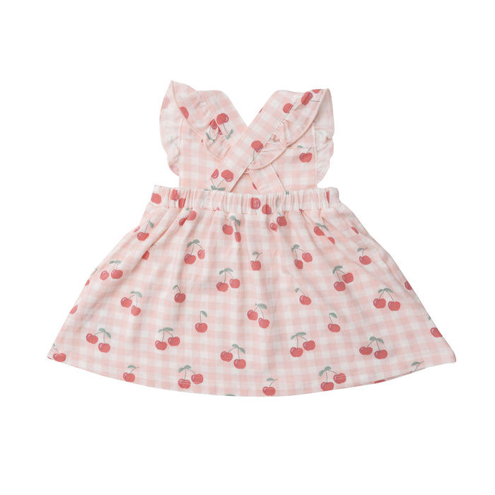 Pinafore Top & Bloomers | Pink Cherry Gingham